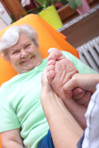 elderly woman at the podiatrist